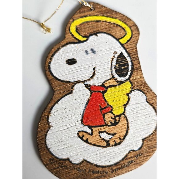 Vintage 1958 Peanuts Wooden Christmas Ornaments Featuring Snoopy Charlie Brown - Picture 6 of 8